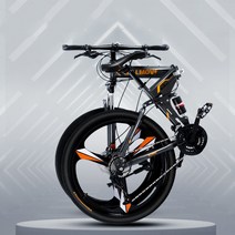 KAILAS 접이식 산악자전거 오프로드 변속 24인치 26인치 출근길 레이싱 학생 남녀공용 MTB자전거 ZL, 블랙 레드_[삼발 에어로], 24 인치 21 속도