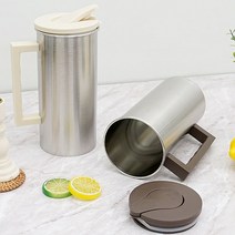 1+1 오브쿡스 스텐물병 냉장고 물통 업소용 가정용 카페, 오브쿡스 스텐물병 1.6L (아이보리) 1+1