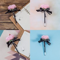 장미 플라워 볼펜 핑크 디자인볼펜 선물필기도구