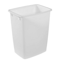 Rubbermaid 소형 주방 욕실 쓰레기통 싱크대 아래 쓰레기통 플라스틱 화이트 27.8L(9갤런) 1개(1팩), 1 Pack, White