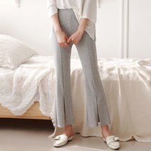 인디오 1+1 여성용 밴딩 골지스판 핀턱 앞트임 부츠컷팬츠 NSW0007