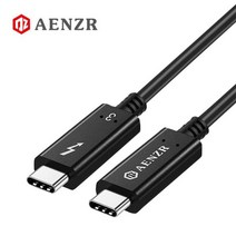 AENZR 썬더볼트3 USB Type-C 초고속충전 데이터케이블 50CM 100W 40Gbps 5K HD, 썬더볼트3_CtoC／블랙_50M
