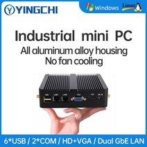 산업용 컴퓨터 PC yingchi 미니 인텔 셀러론 n2830 j1800 j1900 j4125 듀얼 lan 듀얼 com 팬리스, 에게, 8기가바이트 128기가바이트 SSD 와이파이