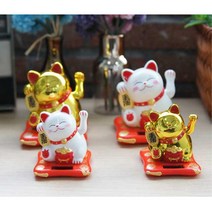 행운 복 고양이 마네키네코 2종 카운터 장식 장식용품 거실소품 거실, 중/화이트