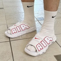 나이키 에어 모어 업템포 슬리퍼 흰빨 9884