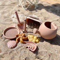까사드로잉 실리콘 모래놀이 키트 - 아기 목욕 장난감 갯벌 가드닝 세트 텃밭 가꾸기 도구, 블루 - 6종 KIT