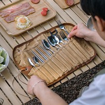야영 커트러리 식기 세트 파우치 숟가락 젓가락 포크 통 커피 등산 캠핑 바베큐 수저 낚시 스푼 차박, 미미미 쿠팡 본상품선택