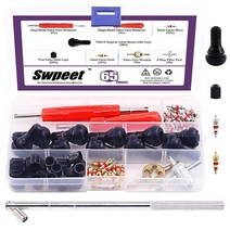 Swpeet 피스 타이어 롤러 공구 키트 밸브 스템 코어 캡 방향 도구 듀얼 헤드 수리 싱글 리무버 펑크 [미국 직배송], 65