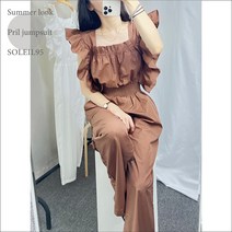 여름 루즈핏 와이드 점프수트 퍼프소매 여성점프수트 솔레일9