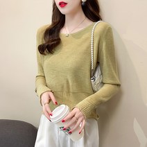 긴팔 이너셔츠 겨울 가을 라운드넥 울니트 여성 소매 란쥬 슬림핏 이너티셔츠 트렌드 4751432482