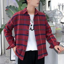 데일리룩 데이트룩 체크 남방 셔츠 남녀공용 커플룩