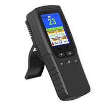 공기 오염 측정기 pm2.5 HCHO 포름알데히드 PM1.0 PM10 검지 TVOC 습도 온도 공기질 측정기 고정밀도 공기질 지수 모니터 USB 충전식 에어 검지기 pm2.5 꽃가루 대응 LCD 화면 표시[정규품][1년 보증]