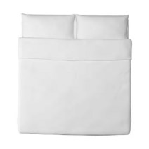 [이케아] DVALA 드발라 이불커버1개 240x220cm+베개커버2개 50x80cm 침구, 색상:화이트_703.779.66