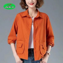 SHENGBO봄가을 중년여성 체크 긴팔자켓 엄마점퍼 캐주얼 40대50대 캐주얼 빅사이즈