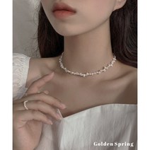 담수 진주목걸이 에스닉 수제 비즈 조약돌 초커 목걸이