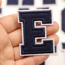 오바로크패치 1PC 네이비 블루 편지 자수 패치 아이언 A-Z 수 놓은 의류 이름에 대 한 바느질