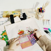 클래스풀 민화 에코백 만들기 집에서 할수 있는 취미 DIY 원데이클래스, 모란도3
