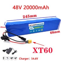리튬 이온 배터리 팩 13S2P 18650 W 자전거 바이크 오토바이 변환 키트 48V 20Ah 1000 전기 스쿠터 BMS 충전기 XT60 플매트 카펫 매트 러그, [02] 48V 20000mAh x1pcs