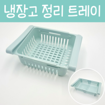 냉장고 공간활용 정리 트레이 크기조절 가능 서랍형 고정 과자 계란 정리보관함, 4. 블루