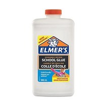 엘머스 글루 와이트 PVA 씻기는 풀 슬라임 만들기 946ml, White, 1pack, 946ml + Liquid Glue