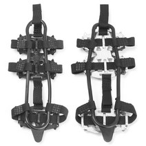 한라산 등산용아이젠 눈꽃여행필수품 아이젠 야외 겨울용 미끄럼 방지 신발 커버 그립 아이젠 24 개 치아, 01 black-L