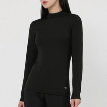 파라고나 여성용 피치 기모 스판 베이직 반폴라 티셔츠