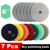 6 인치 다이아몬드 연마 패드 150mm 건식 및 습식 연마 화강암 대리석 엔지니어 스톤, 05 Grit-400