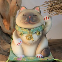 애완 고양이 도자기 고양이 동물 장식품 홈 데스크 가게 인테리어 부잣집 고양이, [LM0611]높이 대략 13.5CM - 포인트 컬러, 멀티 컬러