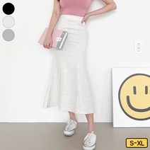 가비진 스판 밴딩 머메이드 핏 롱 스커트 치마