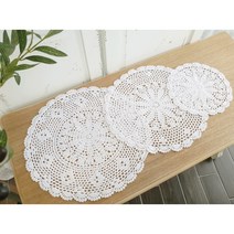 쉐비블랑체 식탁 테이블 뜨개 매트 화분 소품 받침, B