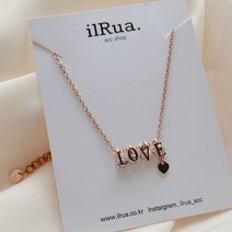 [써지컬스틸] LOVE 인 크리스탈 넥크리스 (3color)