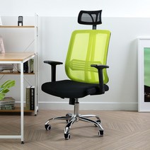 에보니아 매시 하이백 체어, 블랙/그린