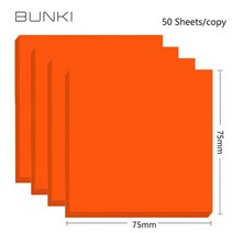 투명 게시 스티커 메모장 Posits Papeleria 저널 학교 문구 사무 용품 50 매/복사 4 개, 08 Orange Medium 4pcs