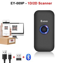 3D스캐너 Eyoyo미니 핸드 헬드 24G 무선 1D 2D QR 코드 리더 화면 스캐닝 PDF417 휴대용 블루투스 바코드 스캐너 핸드폰 및 pc용, 3.EY009P