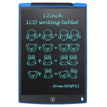 스크린톤 글라스펜 전자 스케치북 led NEWYES-12 인치 휴대용lcd 라이팅 태블릿 글쓰기 그림 그리기 연습, 03 dark Blue