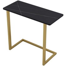 골드메탈 대리석 사이드테이블 침대 소파 거실 안방, 골드프레임+스노우화이트슬라브65x28x55cm