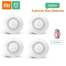 냄새측정기 하수구 무선 lcd 복합가스측정기 xiaomi mijia Honeywell 화재 경보기 연기 센서 가스 감지기 다기능 게이트웨이 2 스마트 홈 보안 앱 제어 작업, 4pcs 가스 감지기