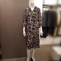 대박할인!!! 고급스런 꽃프린트!!! 촉감이 부드러운 레이온혼방~뒷 고무줄밴딩 앞단추오픈~ 안감있는 8부소매 원피스