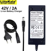 36v충전기 어댑터 전동 퀵보드충전기 1-20PCS Liitokala 36V 배터리 충전기 출력 42V 2A 입력 100-240VAC 리튬 이온 10S 전기 자전거, EU Plug, 1PCS Charger