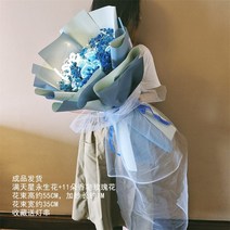 대왕 꽃다발 자이언트 프로포즈 자나 장미 비누 장미 생일 의 큰, 블루 로즈 + Gypsophila 러브 램프 +