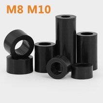50/20pcs M8 M10 검정색 ABS 원형 스페이서 스탠드오프 나일론 비나사형 스페이서 원형 중공 스탠드오프 와셔, 10x16x20(20개), 내경x외경xL, 20개