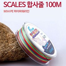 썬42520 [SΘN] 낚시 목줄 모노줄 민물낚시줄 원줄 낚시용줄 나일론낚시줄 낚싯합사줄, SCALES 5색합사줄7호