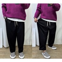 [당일출고] 남성용 기모안감 와이드 밴딩 벌룬 배기팬츠 겨울 통바지