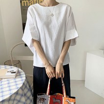 반팔 가오리핏 블라우스 셔츠 티엘BL