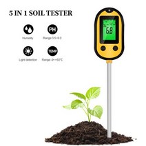 5in1 토양 수분 PH 측정기 디지털 원예 식물 농업 온도 태양 햇빛 테스터 백라이트, 02 Yellow Tester