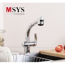 한샘 엠시스 국내산 싱크대수전 원홀 실버 크롬 주방수전 MF500 수도 KCV, 1개