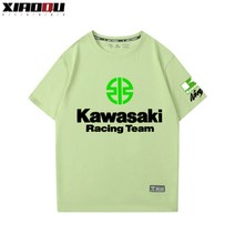 가와사키 티셔츠 반팔 작업복 동호회 작업복 여름 티 배달 오토바이 힙한, AW