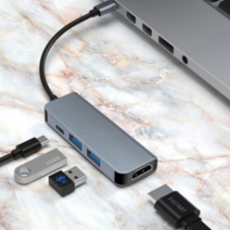 C타입 멀티허브 4in1 USB3.0+HDMI+PD 87W 고속충전 데이터 미러링 4K 삼성 DeX 지원 OTG 노트북 스마트폰 태블릿 패드 맥북 TV 연결