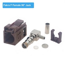 50-3 RG58 LMR195 LMR200 RG400 RG142 용 2 개/몫 RF 동축 Fakra A/B/C/D/E/F/G/H/I/K/Z 수 플러그 커넥터, 06 Fakra F F90
