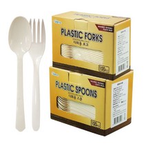 생활미소 다회용스푼 100입 + 다회용포크 100입, 1묶음